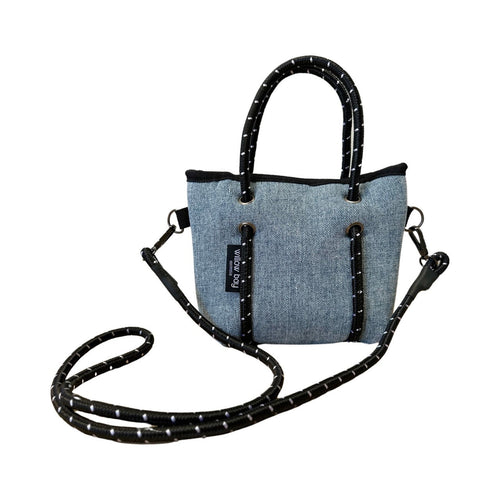 BOUTIQUE TINY Neoprene Tote Bag With Zip - BLUE DENIM-Willow Bay BOUTIQUE TINY Neoprene Tote Bag - Blue Denim The newest addition to the Boutique Family, meet the Tiny! This bag is seriously cool. The perfect companion when needing to store only your essentials. It will comfortably fit your phone, lippy, purse and keys and comes with a cool detachable crossbody strap so it can be used as a cute mini bag and/or a crossbody bag.

The Tiny has the same signature full closure zip as our Boutique and Boutique Mi