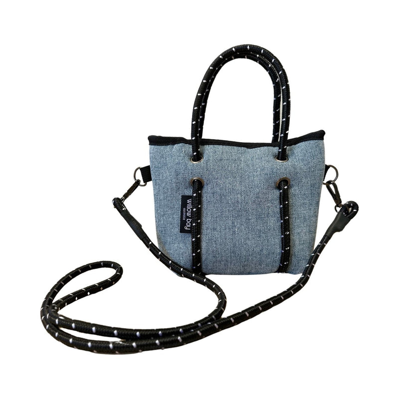 BOUTIQUE TINY Neoprene Tote Bag With Zip - BLUE DENIM