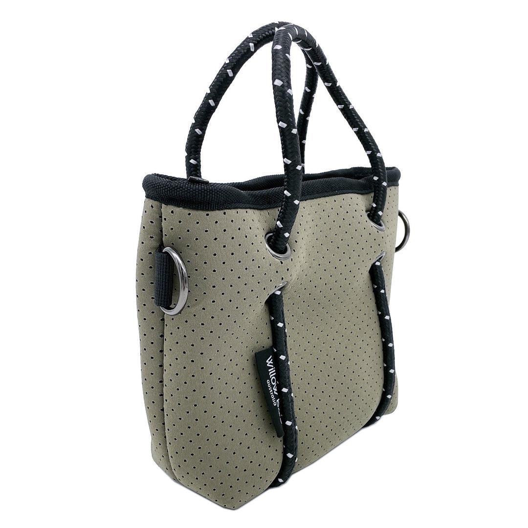 BOUTIQUE TINY Neoprene Tote Bag With Zip - SAGE-neoprene bag-shopping bag-handbag-travel bag-washable-vegan bag-Willow Bay Australia