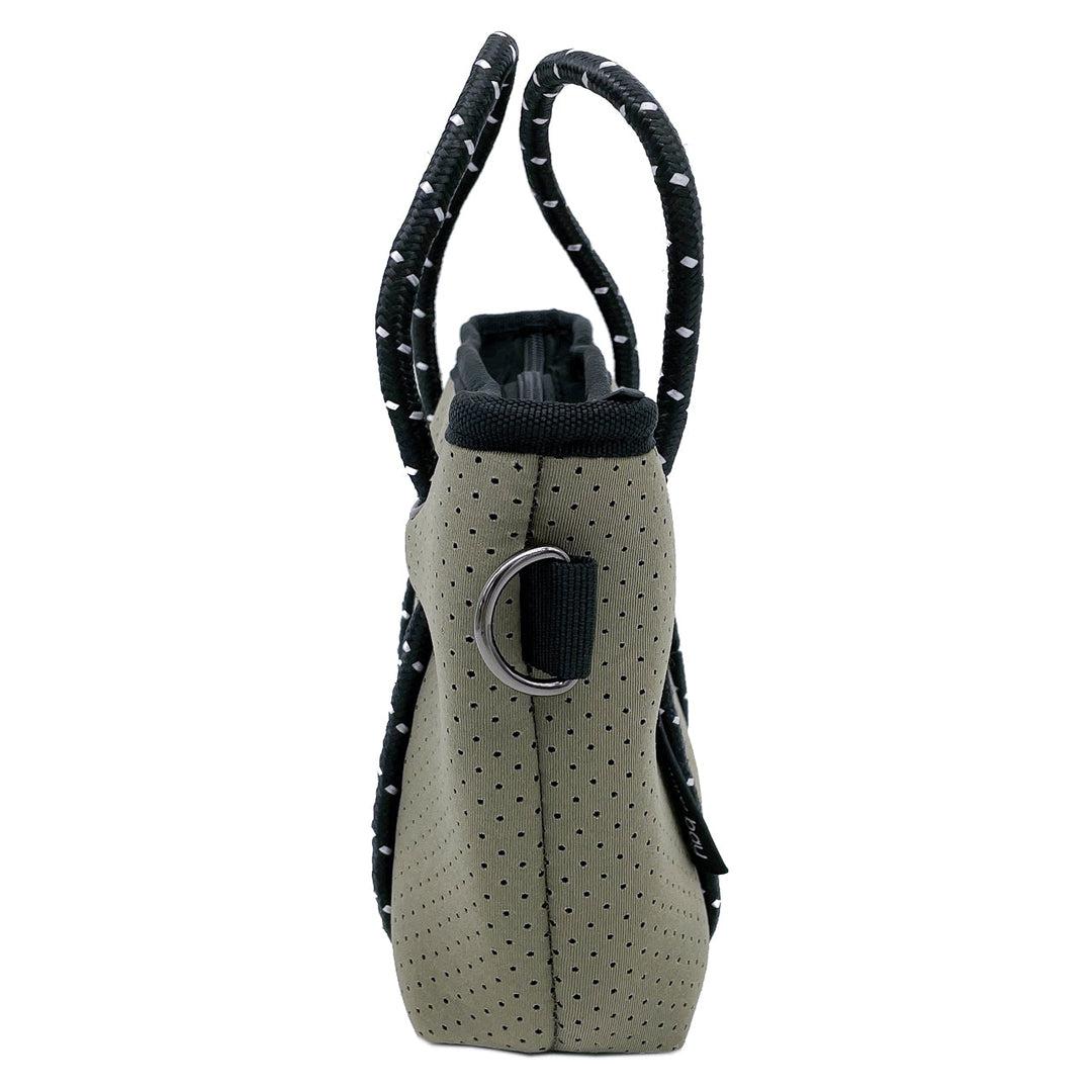 BOUTIQUE TINY Neoprene Tote Bag With Zip - SAGE-neoprene bag-shopping bag-handbag-travel bag-washable-vegan bag-Willow Bay Australia
