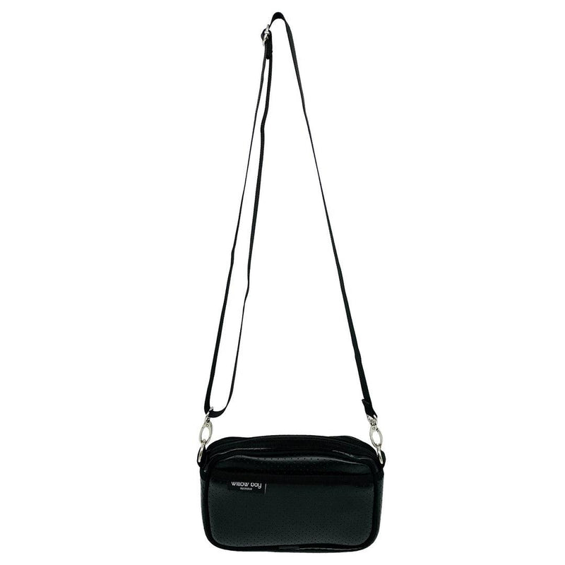 CROSSBODY Neoprene Bag - BLACK LEATHER LOOK-Crossbody-Willow Bay Australia