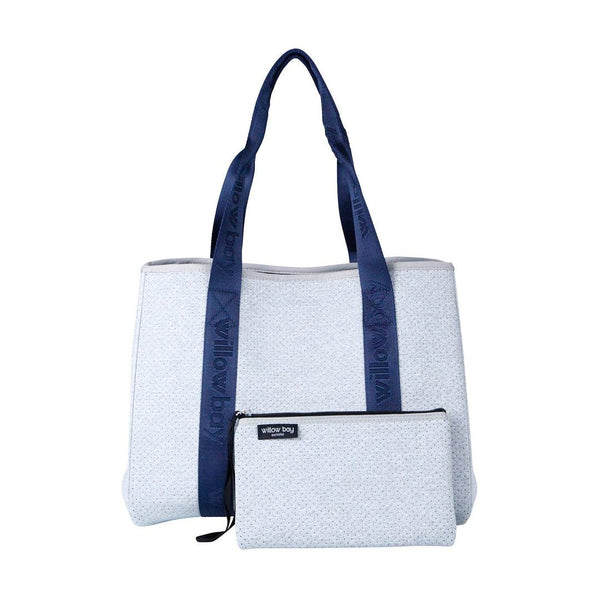 DAYDREAMER BRANDED Neoprene Tote Bag - LIGHT MARLE / NAVY – Willow Bay ...