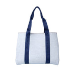 DAYDREAMER BRANDED Neoprene Tote Bag - LIGHT MARLE / NAVY-neoprene bag-shopping bag-handbag-travel bag-washable-vegan bag-Willow Bay Australia