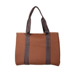 DAYDREAMER BRANDED Neoprene Tote Bag - RUST BROWN-neoprene bag-shopping bag-handbag-travel bag-washable-vegan bag-Willow Bay Australia
