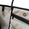 DAYDREAMER Neoprene Tote Bag with Closure - LIGHT GREY / BLACK ROPE WITH FLECK