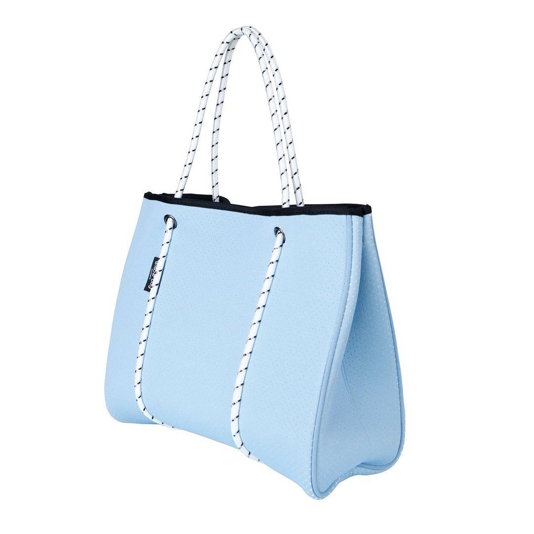 DAYDREAMER Neoprene Tote Bag with Closure - SKY BLUE-neoprene bag-shopping bag-handbag-travel bag-washable-vegan bag-Willow Bay Australia