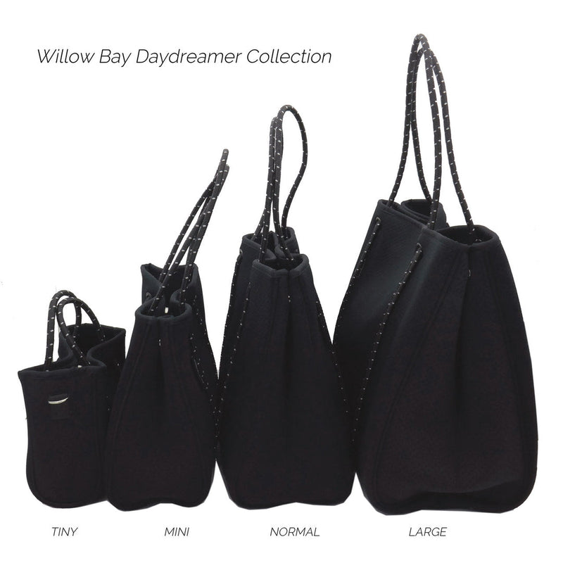 DAYDREAMER TINY Neoprene Tote Bag With Closure - CHARCOAL