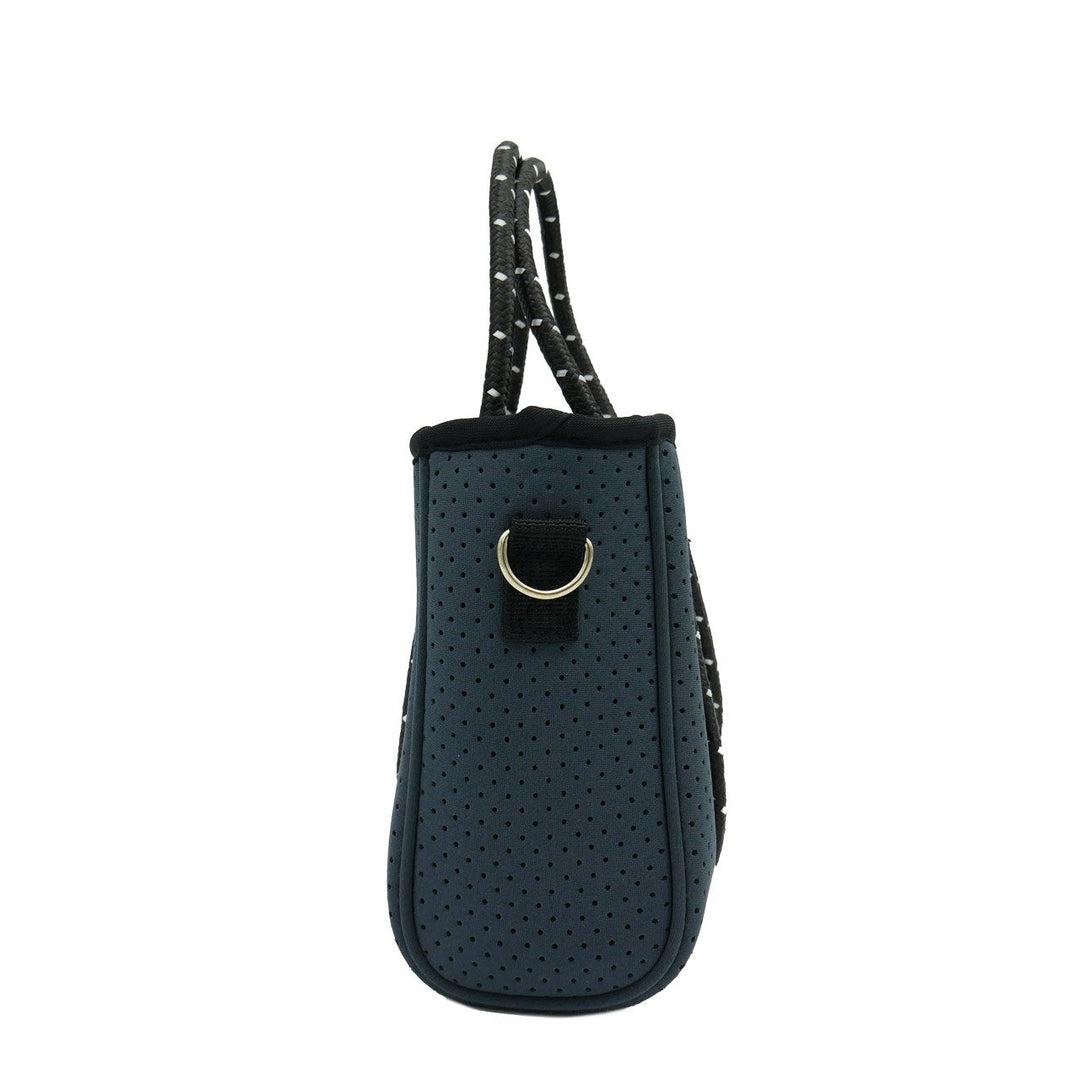 DAYDREAMER TINY Neoprene Tote Bag With Closure - CHARCOAL-neoprene bag-shopping bag-handbag-travel bag-washable-vegan bag-Willow Bay Australia
