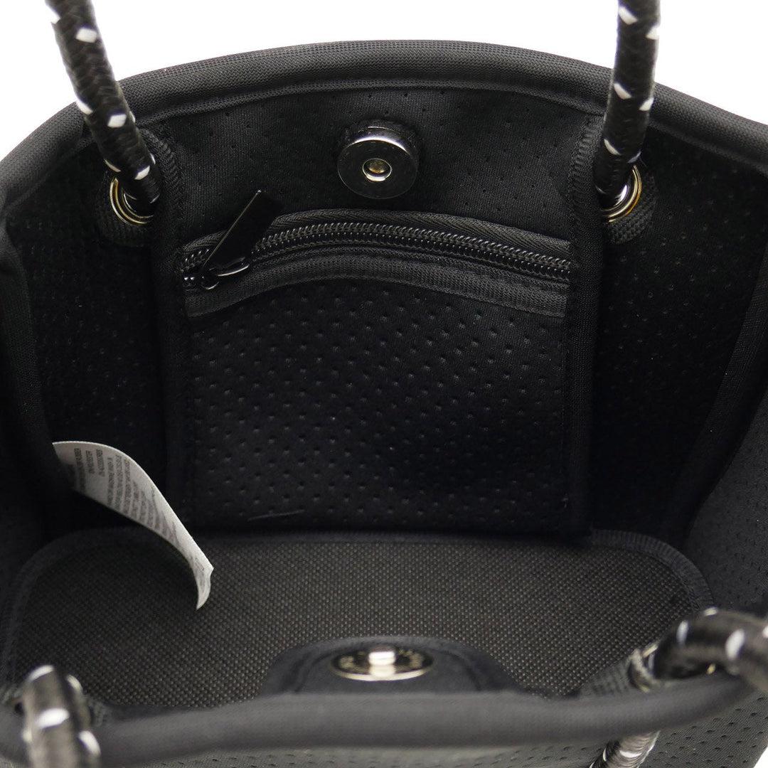DAYDREAMER TINY Neoprene Tote Bag With Closure - CHARCOAL-neoprene bag-shopping bag-handbag-travel bag-washable-vegan bag-Willow Bay Australia