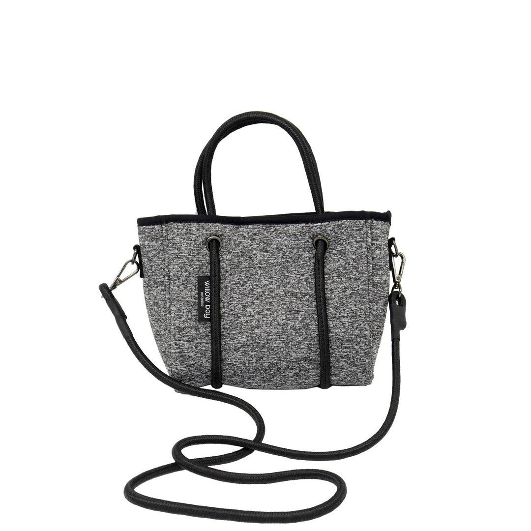 DAYDREAMER TINY Neoprene Tote Bag With Closure - DARK MARLE-neoprene bag-shopping bag-handbag-travel bag-washable-vegan bag-Willow Bay Australia