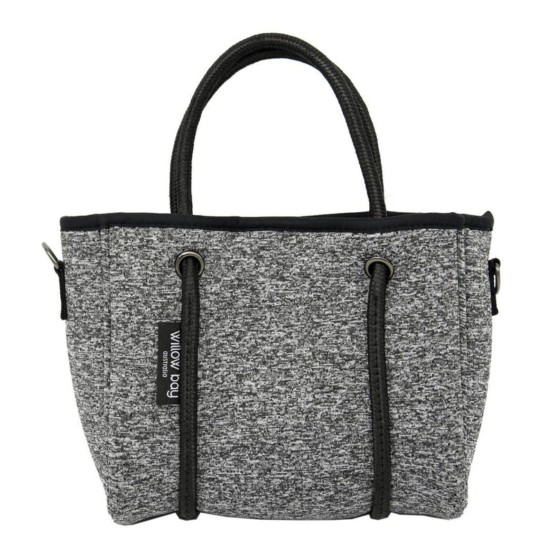 DAYDREAMER TINY Neoprene Tote Bag With Closure - DARK MARLE-neoprene bag-shopping bag-handbag-travel bag-washable-vegan bag-Willow Bay Australia