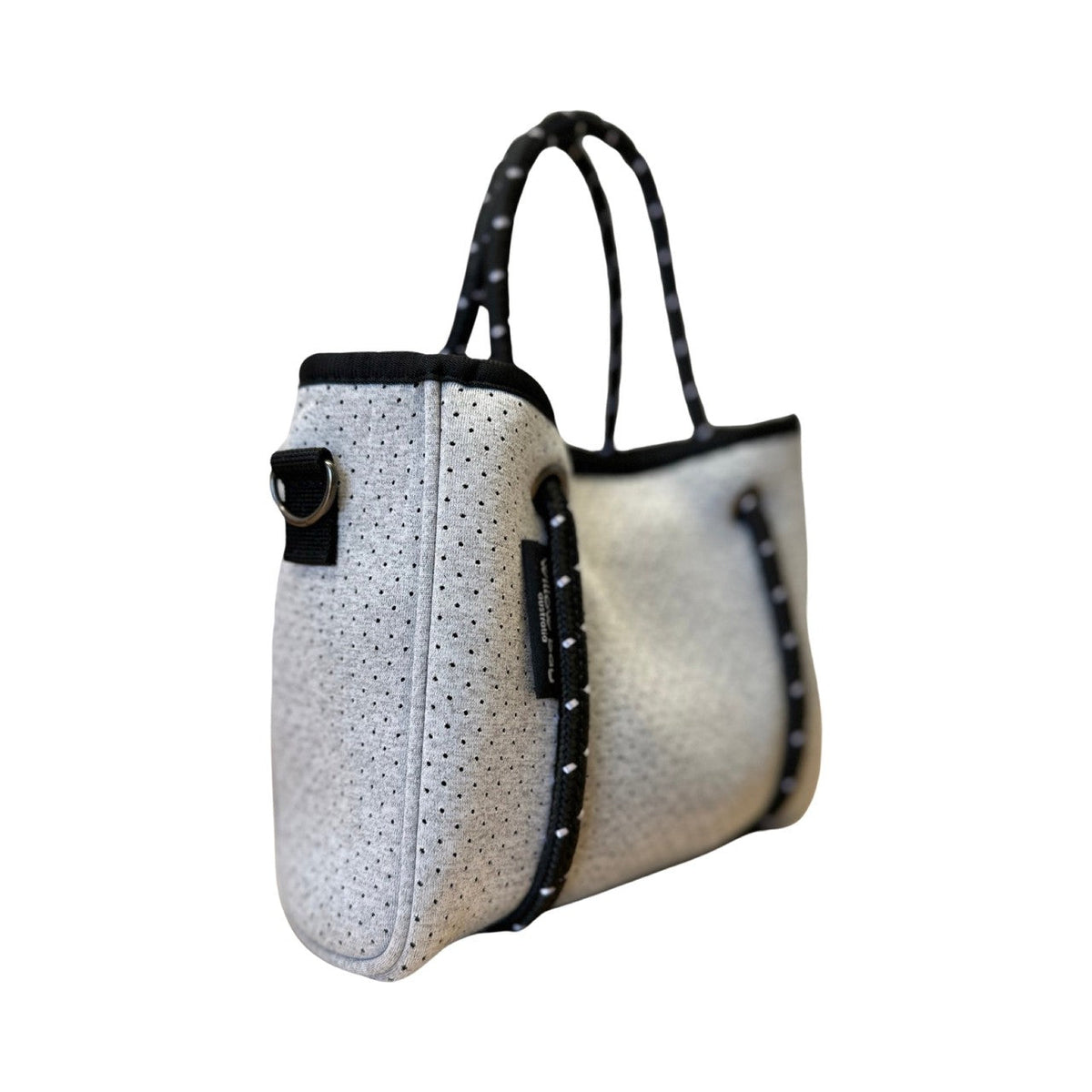 DAYDREAMER TINY Neoprene Tote Bag With Closure - LIGHT MARLE-neoprene bag-shopping bag-handbag-travel bag-washable-vegan bag-Willow Bay Australia
