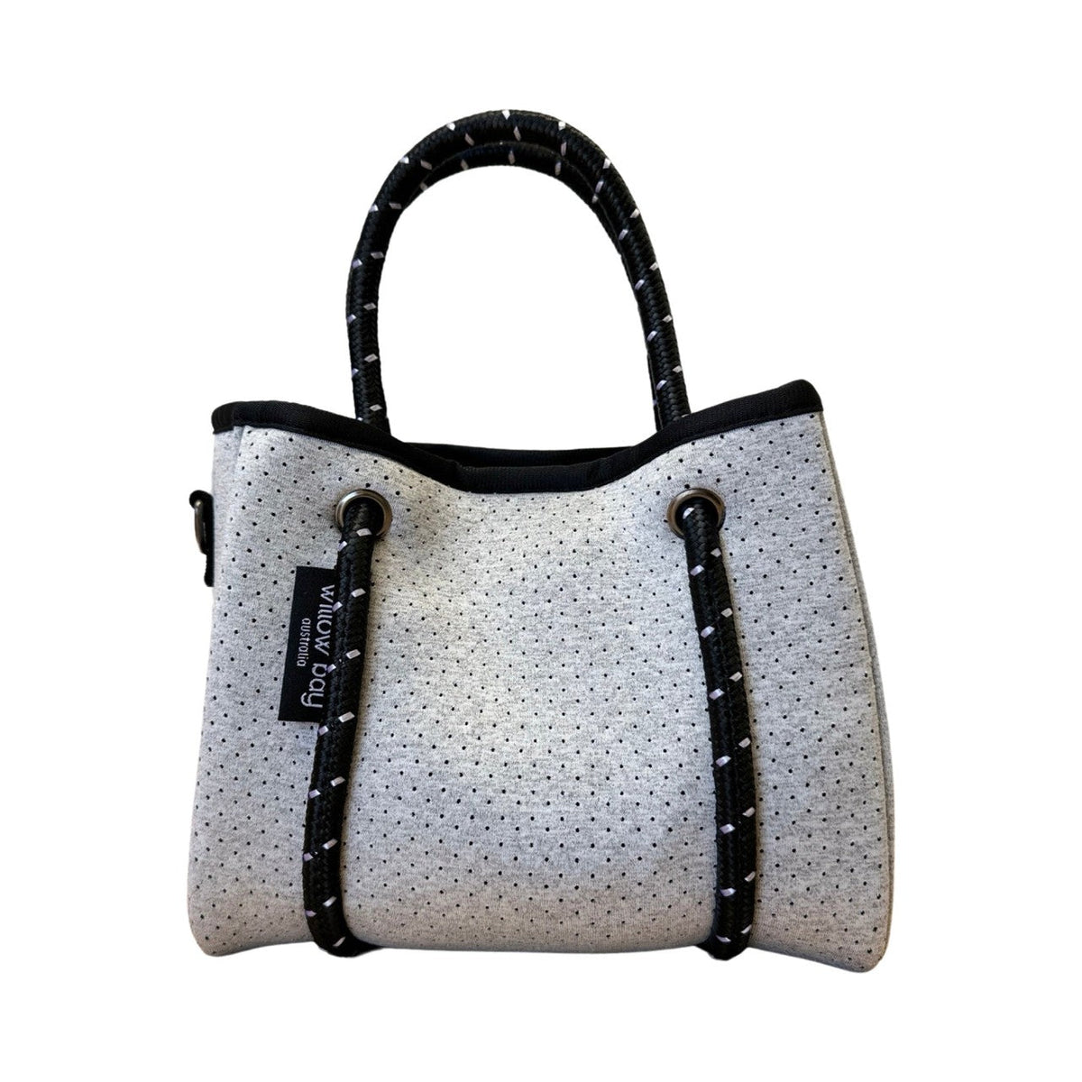 DAYDREAMER TINY Neoprene Tote Bag With Closure - LIGHT MARLE-neoprene bag-shopping bag-handbag-travel bag-washable-vegan bag-Willow Bay Australia