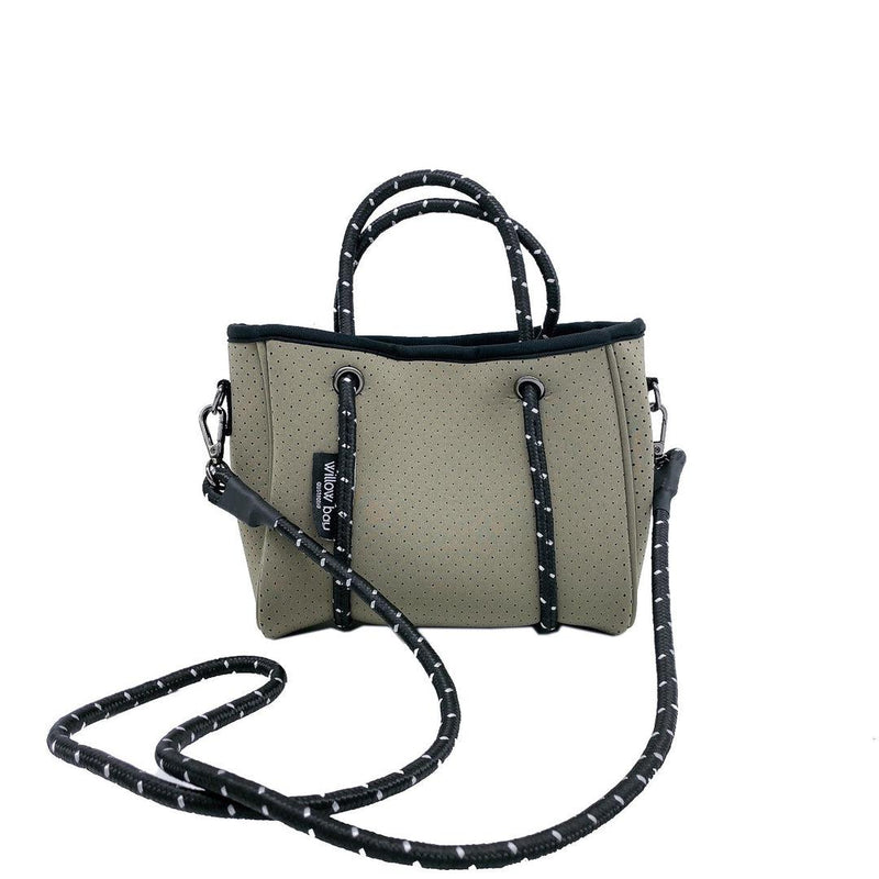 DAYDREAMER TINY Neoprene Tote Bag With Closure - SAGE-neoprene bag-shopping bag-handbag-travel bag-washable-vegan bag-Willow Bay Australia