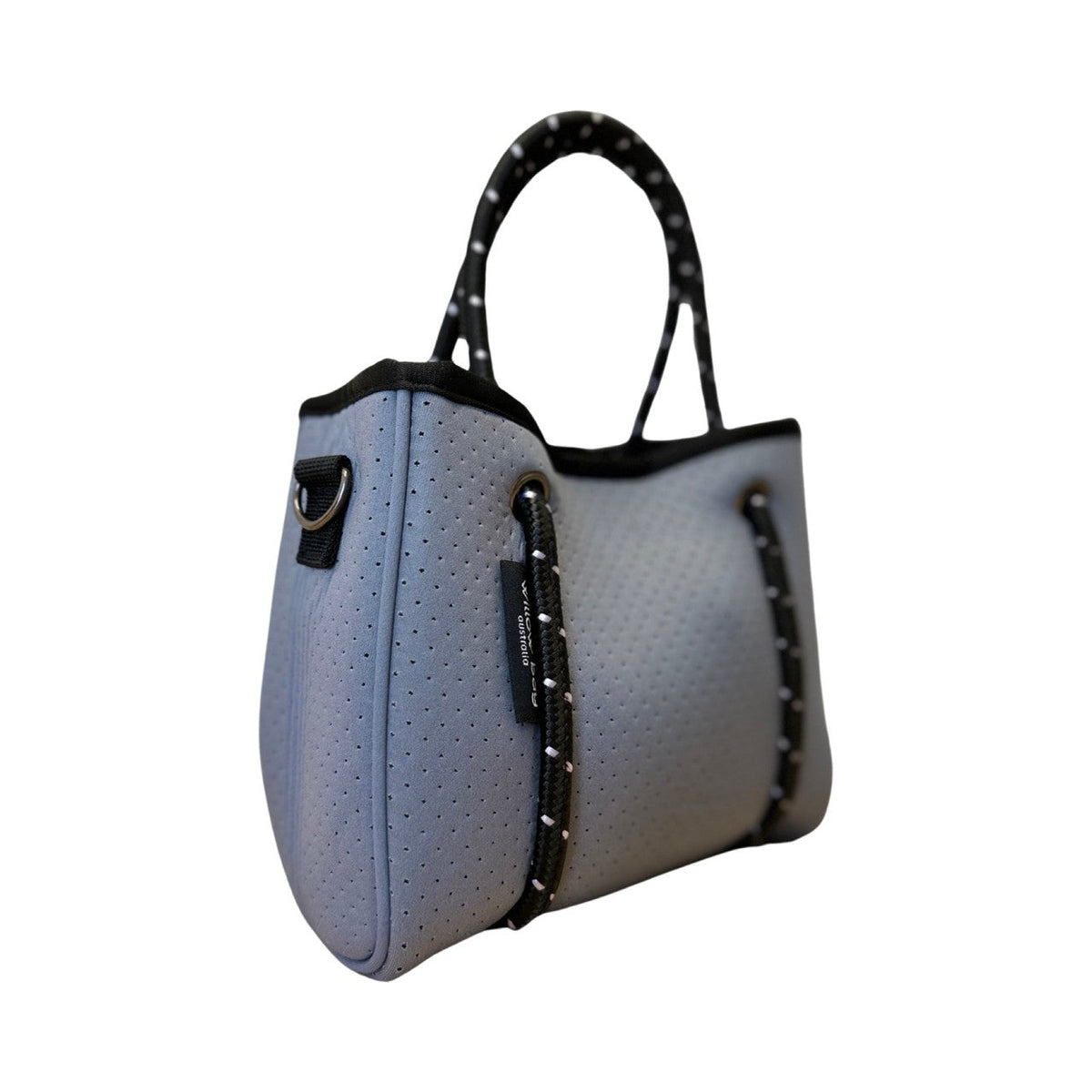 DAYDREAMER TINY Neoprene Tote Bag With Closure - SLATE-neoprene bag-shopping bag-handbag-travel bag-washable-vegan bag-Willow Bay Australia