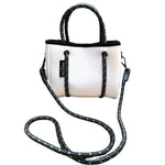DAYDREAMER TINY Neoprene Tote Bag With Closure - WHITE/PINK (Limited Colour)