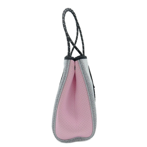KIDS DAYDREAMER NEOPRENE TOTE BAG - Light Marle/Pink-neoprene bag-shopping bag-handbag-travel bag-washable-vegan bag-Willow Bay Australia