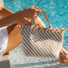 Woven Wanderer Crossbody Tote Bag - Beige/White-Willow Bay Australia