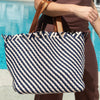 Woven Wanderer Large Tote Bag - Navy/White-Willow Bay Australia