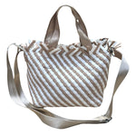 Woven Wanderer Crossbody Tote Bag - Beige/White-Willow Bay Australia