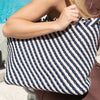 Woven Wanderer Large Tote Bag - Navy/White-Willow Bay Australia